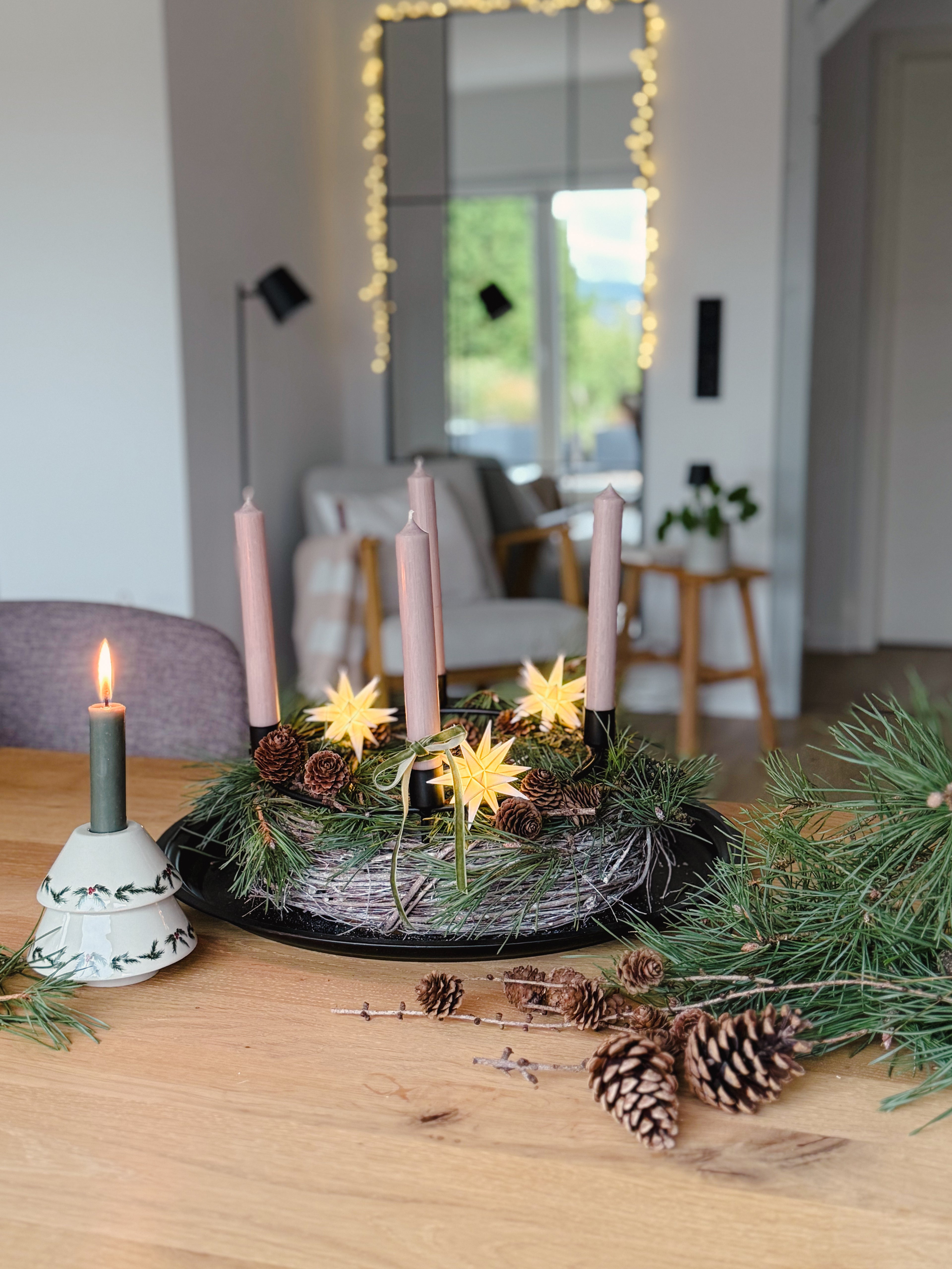 LED Sternenkette/ Babysternenkette 18 Zacken, weiß, 3 Sterne  Ø 8cm mit Batteriefach und Timer