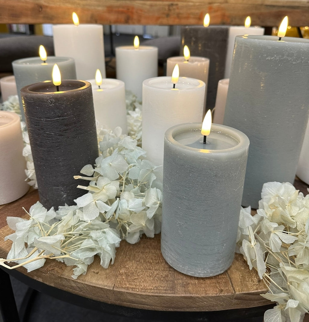 LED UNIQUE Stumpenkerze, rosa Deluxe Homeart - Ø7,5 X H 12,5 cm