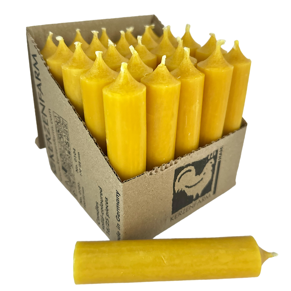 Stabkerze/ kurze Stabkerze currygelb - H: 10 cm x 2,2 cm