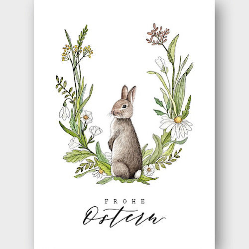 Postkarte "Hase im Grünen" A6