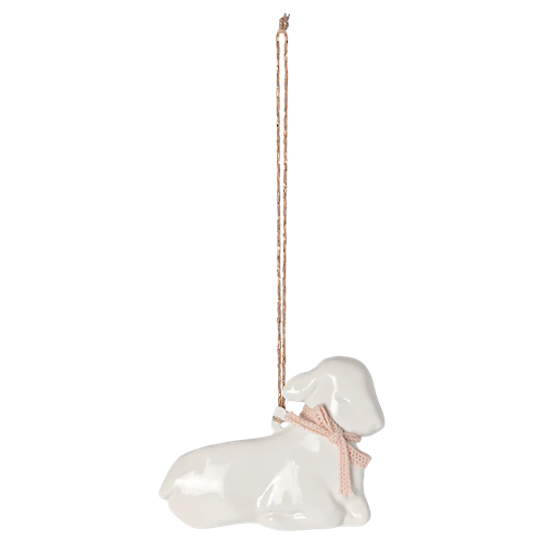 Anhänger Metallornament, Lamm - Schleife Powder