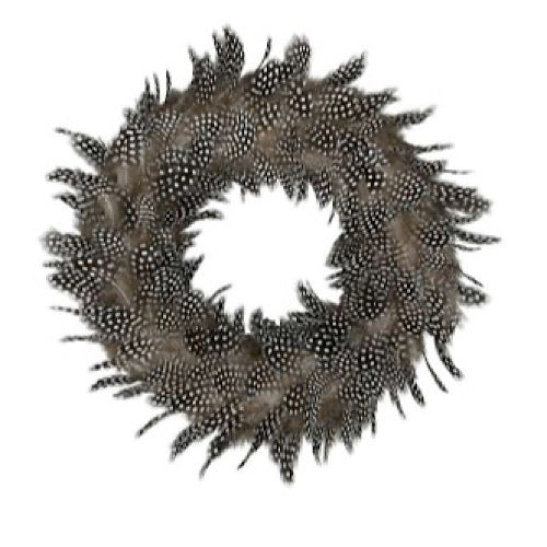 Kranz Perlhuhnfedern, einseitig, natur -  Ø 33cm