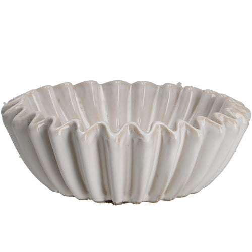 Dekoschale Nevan, Keramik, matt weiß - 20 cm