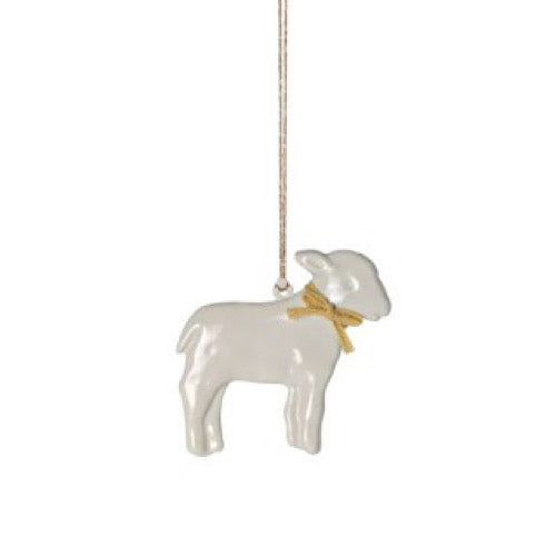 Anhänger Metallornament, Lamm - Gelb