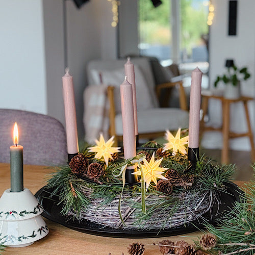 LED Sternenkette/ Babysternenkette 18 Zacken, weiß, 3 Sterne  Ø 8cm mit Batteriefach und Timer