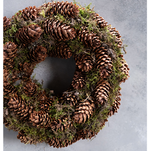 Kranz/ Tannenzapfen mit Moos Natural - 30 cm