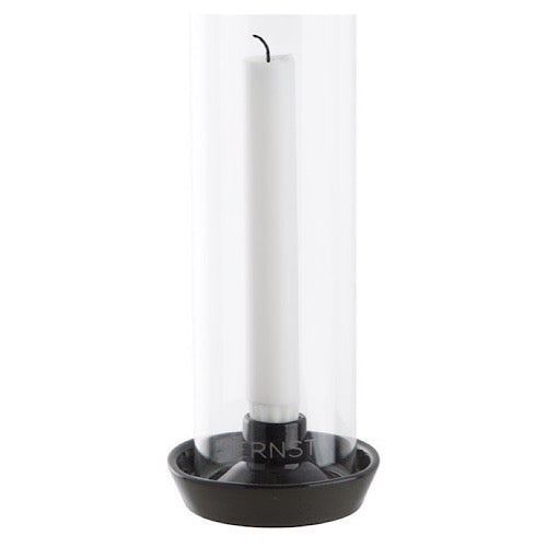ERNST Kerzenleuchter für Stabkerzen mit Glaszylinder - darkgrey