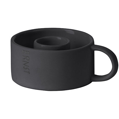 ERNST Kerzenhalter für Stabkerzen mit Henkel - darkgrey