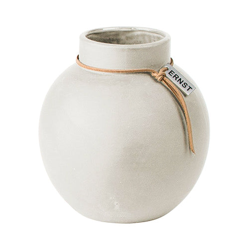 ERNST runde Vase aus Keramik, weiß - 14 cm