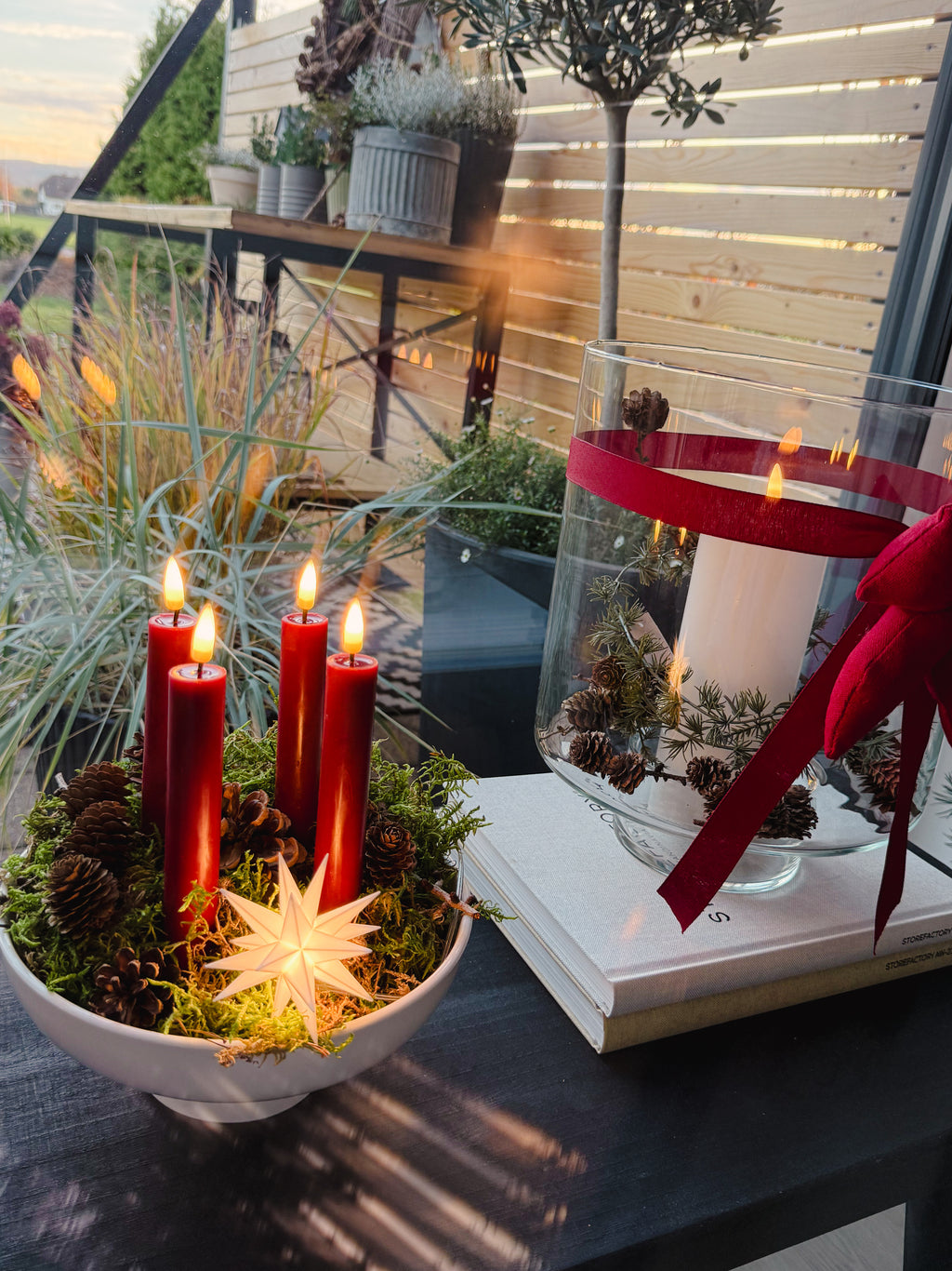 LED Stabkerze 2er Set Bordeaux Deluxe Homeart - Ø2,2 X H 15 cm