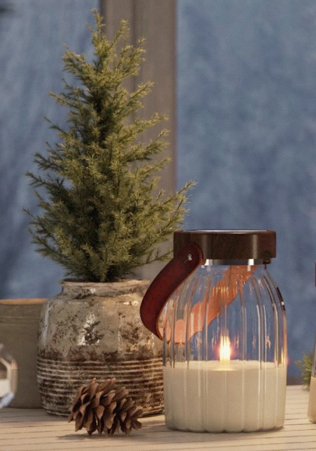 LED Glaslaterne/ Solarlaterne, Deluxe Homeart, Echtwachs  - Ø 17 cm