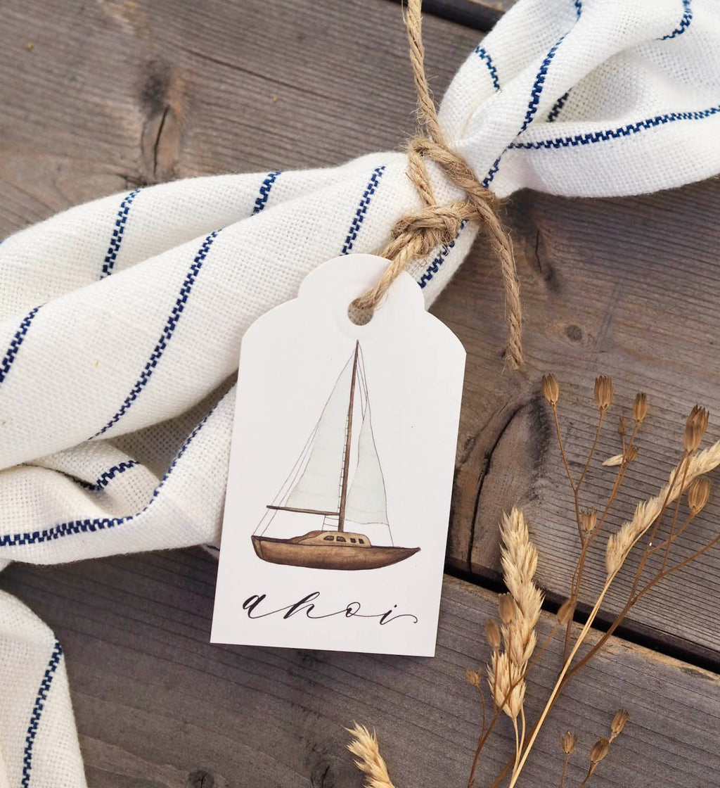 Geschenkanhänger "Segelboot" - Ahoi