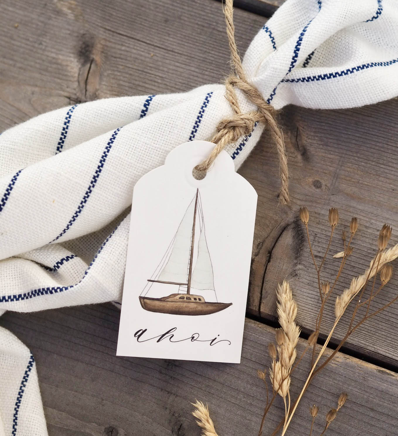 Geschenkanhänger "Segelboot" - Ahoi