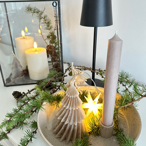 LED Leuchtstern/ Baby-Stern 18 Zacken, weiß  Ø 8cm mit Batteriefach und Timer