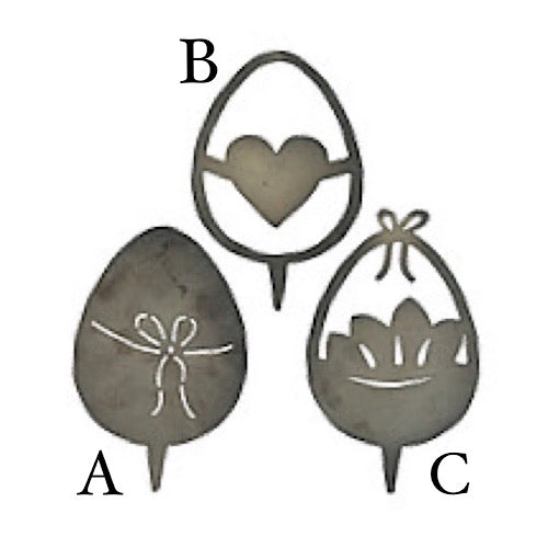 Zinkstecker/ Ostereistecker, Zink - 3 verschiedene Designs