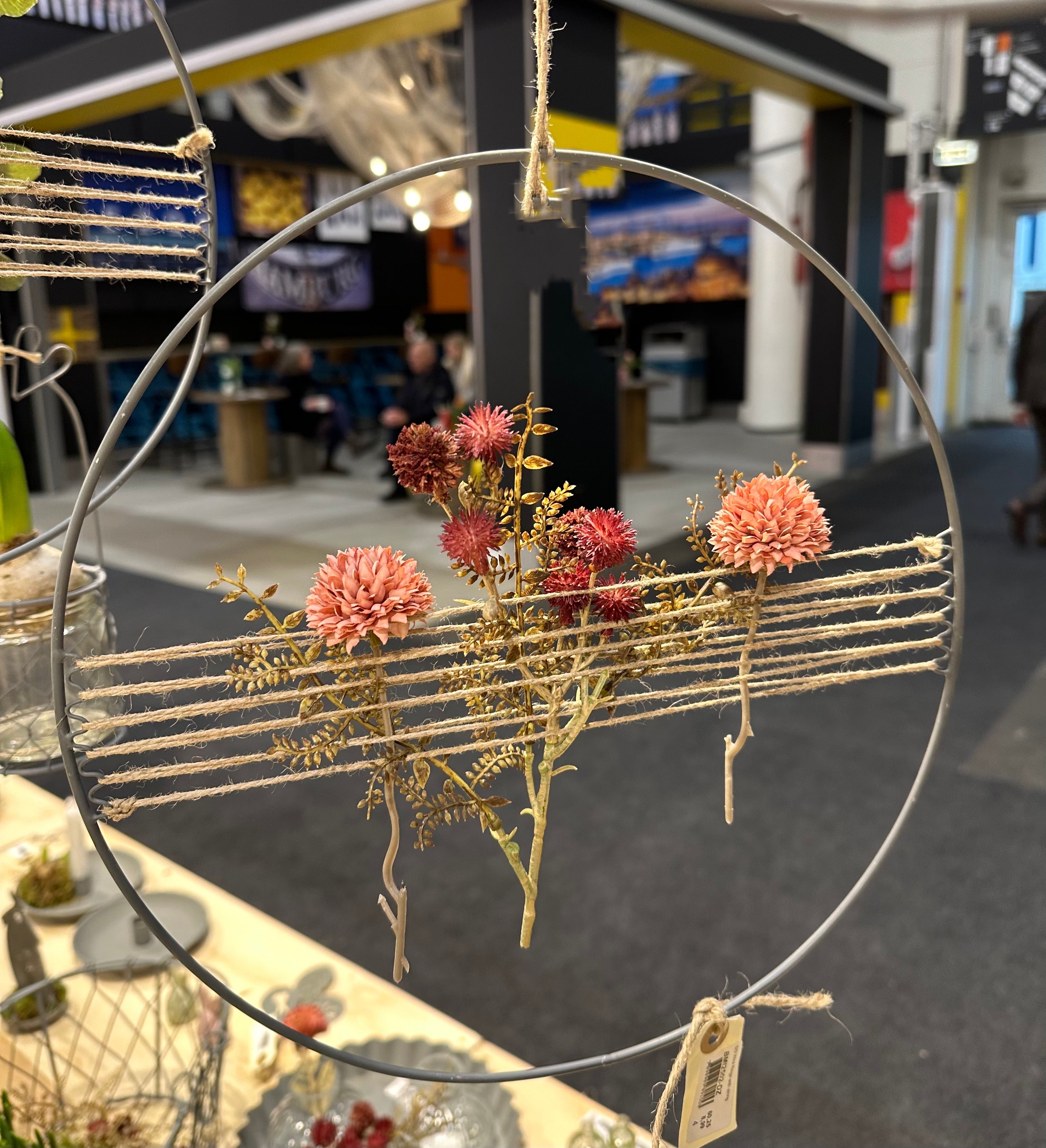 Kranz/ Metallring mit Juteband, Zink - in 3 Größen