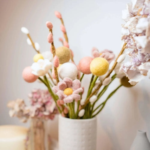 Blüte/ Blume aus Filz - Margerite Rouge - Filzblüte