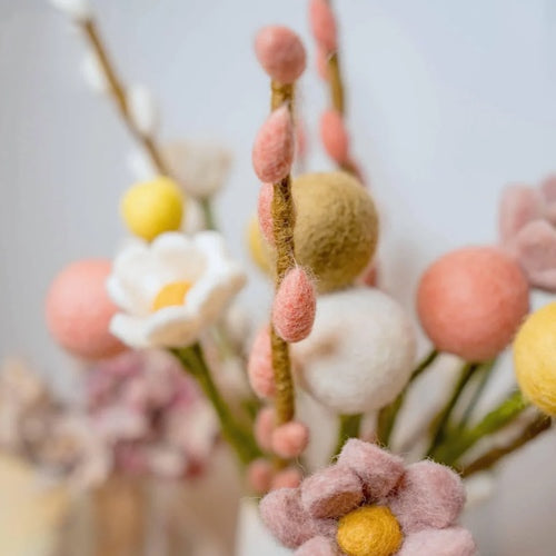 Weidenkätzchen- /Palmkätzchenzweig/ Filzzweig, rosa  - 30 cm
