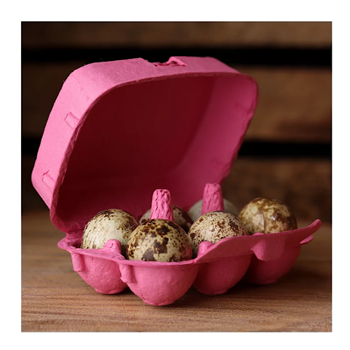 Wachteleierschachtel/ Eierkartons mit Aufkleber "Frohe Ostern" - 3er Set, pink