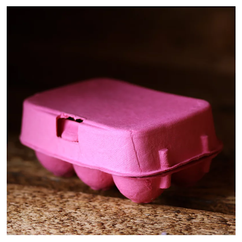 Wachteleierschachtel/ Eierkartons mit Aufkleber "Frohe Ostern" - 3er Set, pink