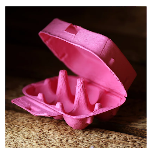 Wachteleierschachtel/ Eierkartons mit Aufkleber "Frohe Ostern" - 3er Set, pink