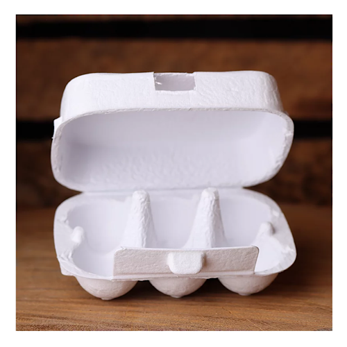 Wachteleierschachtel/ Eierkartons mit Aufkleber "Frohe Ostern" - 3er Set, weiß