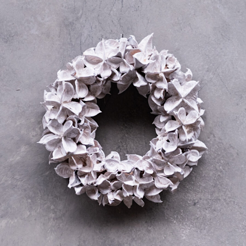 Kranz/ Blütenkranz, Cotton pod weiß - 20 cm