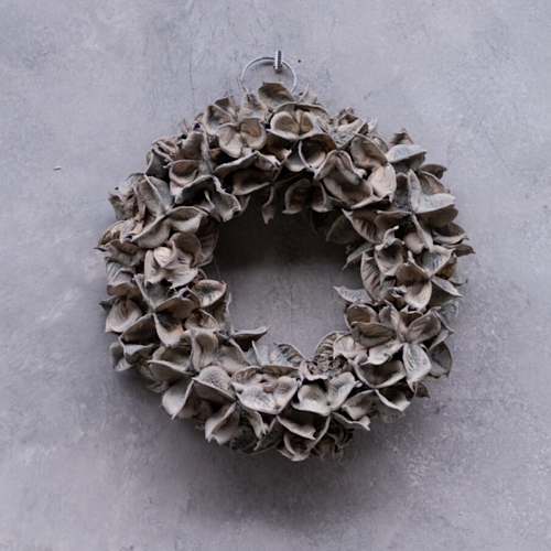 Kranz/ Blütenkranz, Cotton pod grey - 20 cm