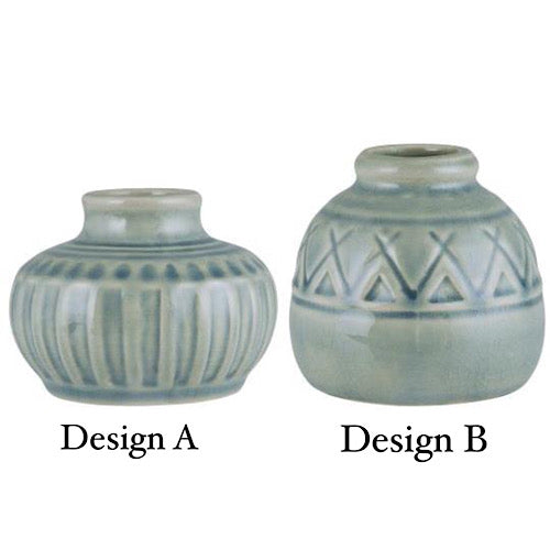 Vase Designs Lea unebene Glasur hellblau krakelierte Oberfläche - Designauswahl
