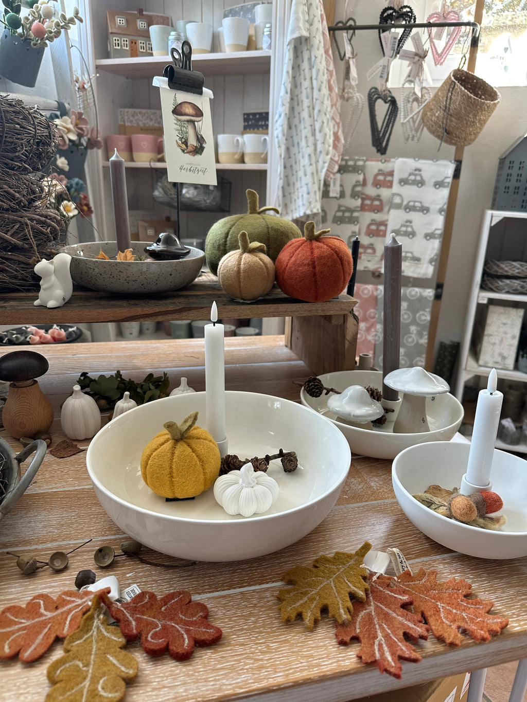 Eichel Blätter/ Filzblätter Anhänger - 3er Set