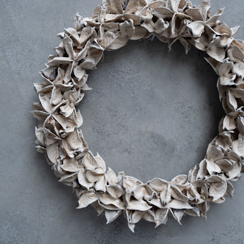 Kranz/ Blütenkranz, Cotton pod sandstone - 30 cm