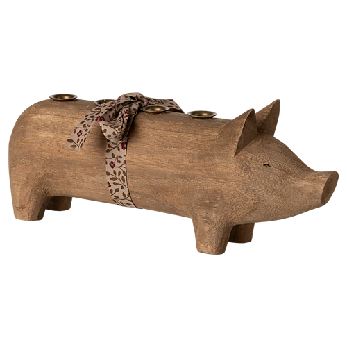 Kerzenschwein/ Kerzenständer Advent für dünne Stabkerzen - Adventsschwein