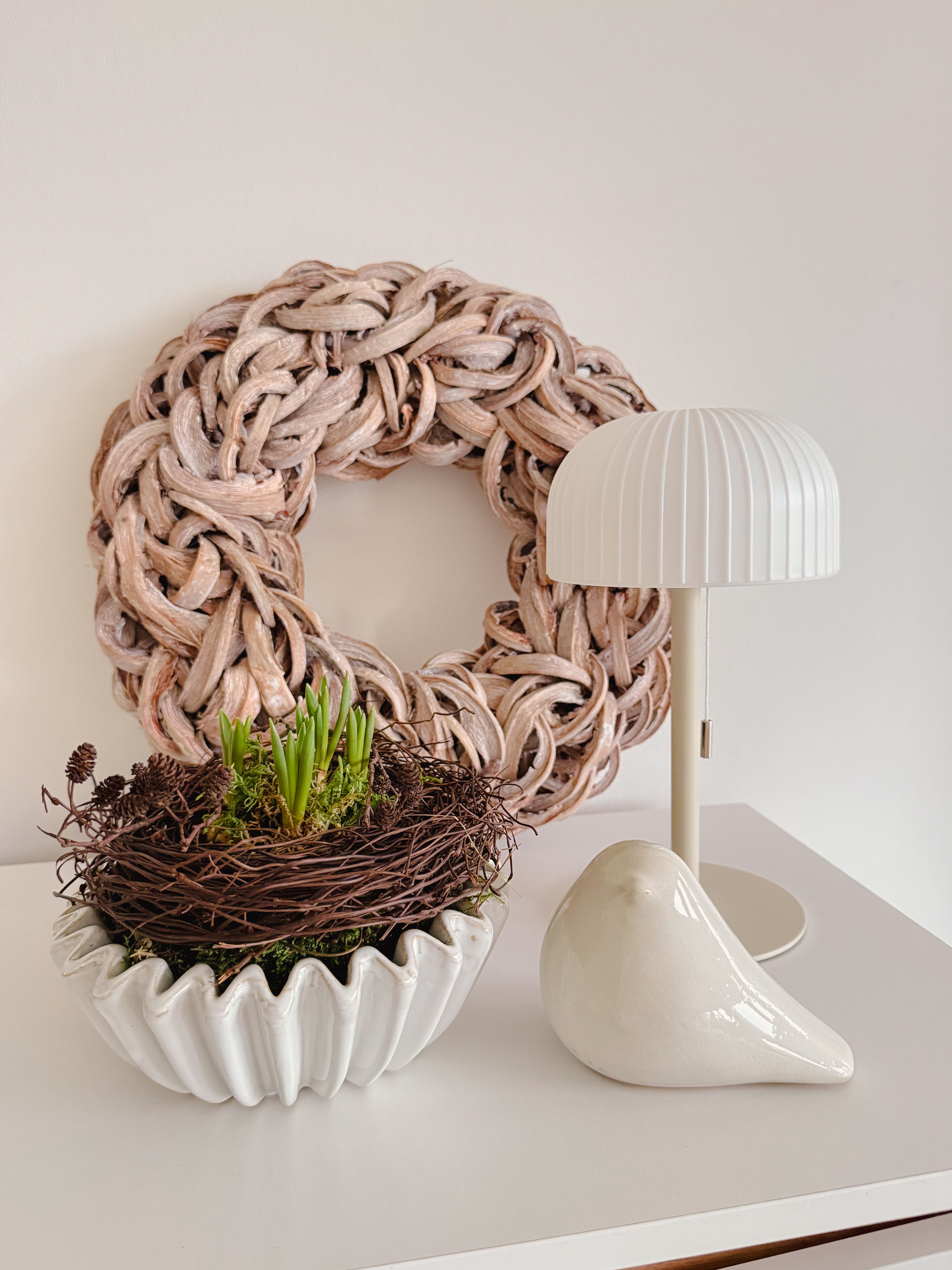 Dekoschale Nevan, Keramik, matt weiß - 20 cm