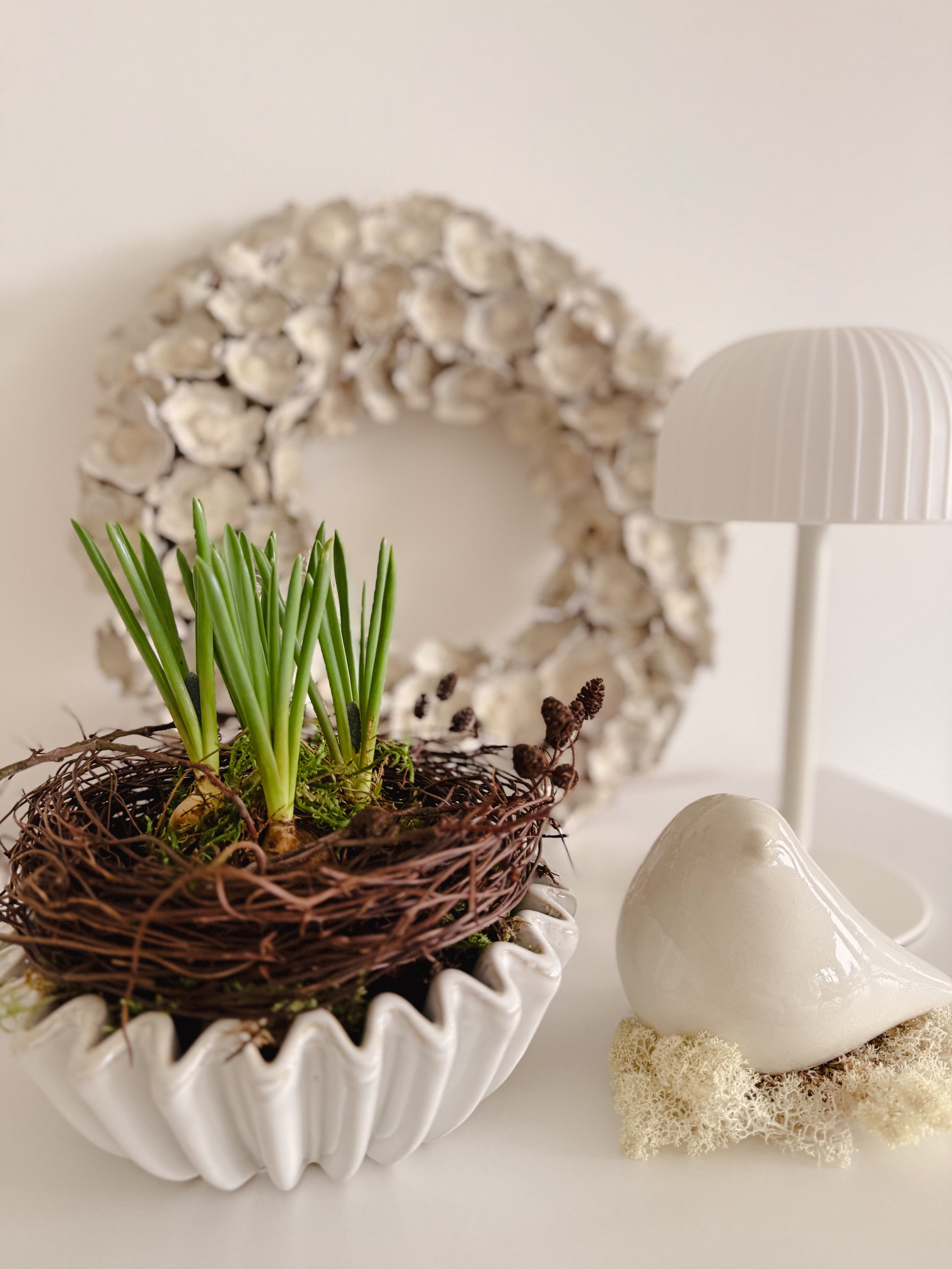 Dekoschale Nevan, Keramik, matt weiß - 20 cm