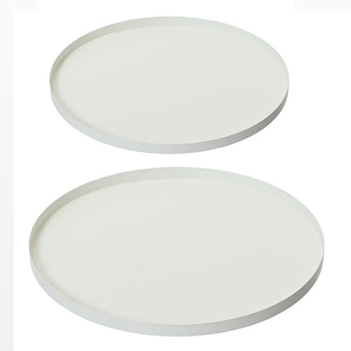 Tablett-Set aus Metall, offwhite -  2 teilig D: 35/30cm