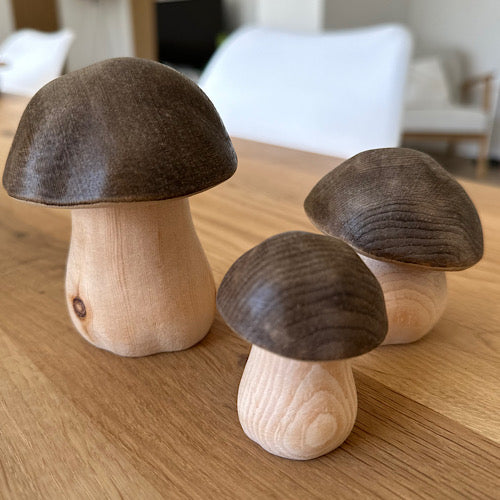 Zirbenholz Steinpilz, natur/ gebeizt - 10 cm