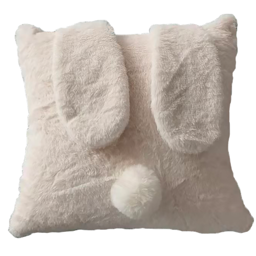 Kissen Hasenohren und Puschelschwänzchen, creme - 38 x 38 cm