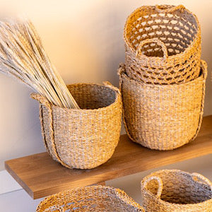 Korb Liyve aus Seegras, grobes Lochmuster - 3 Größen