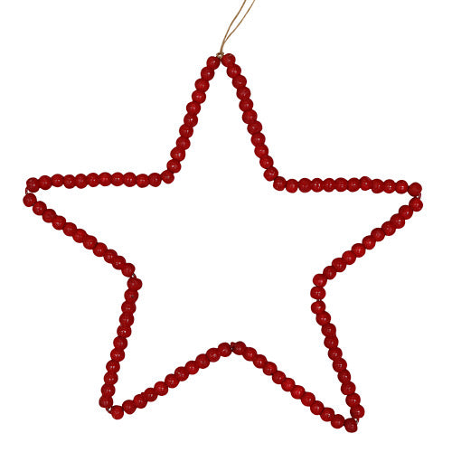 HOLZPERLEN STERN/ HOLZSTERN, LARGE - RED