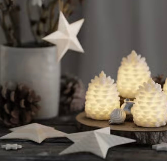 LED Zapfen, Hvid LED Kogle Deluxe Homeart - 2er Set - 10cm