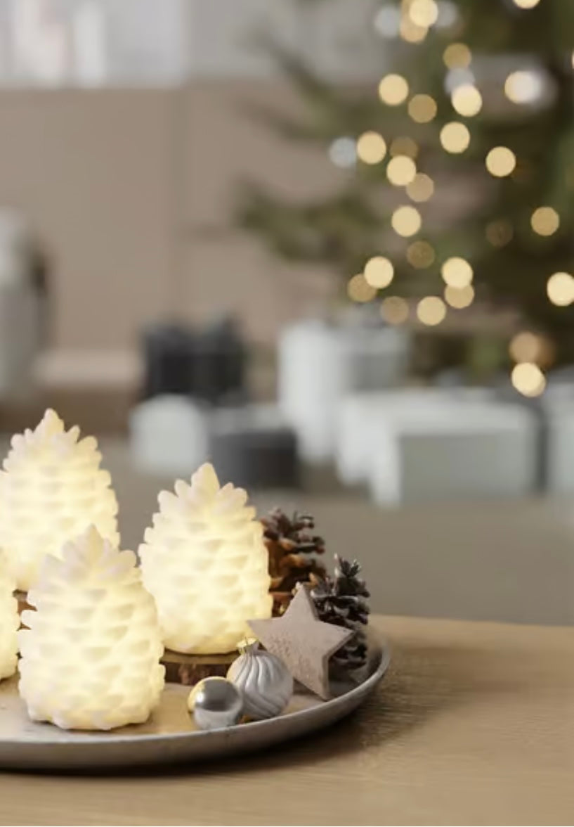 LED Zapfen, Hvid LED Kogle Deluxe Homeart - 2er Set - 10cm