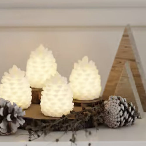 LED Zapfen, Hvid LED Kogle Deluxe Homeart - 2er Set - 10cm