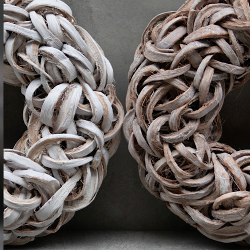 Kranz Kokosnussblätter, Naturkranz Coco Slice Wreath - 40 cm