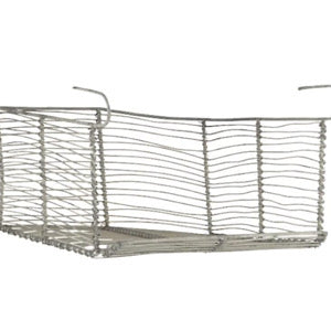 Korb/ Hängekorb für unter die Tischplatte, Metall Zink - 27 x 13,5 x 22 cm