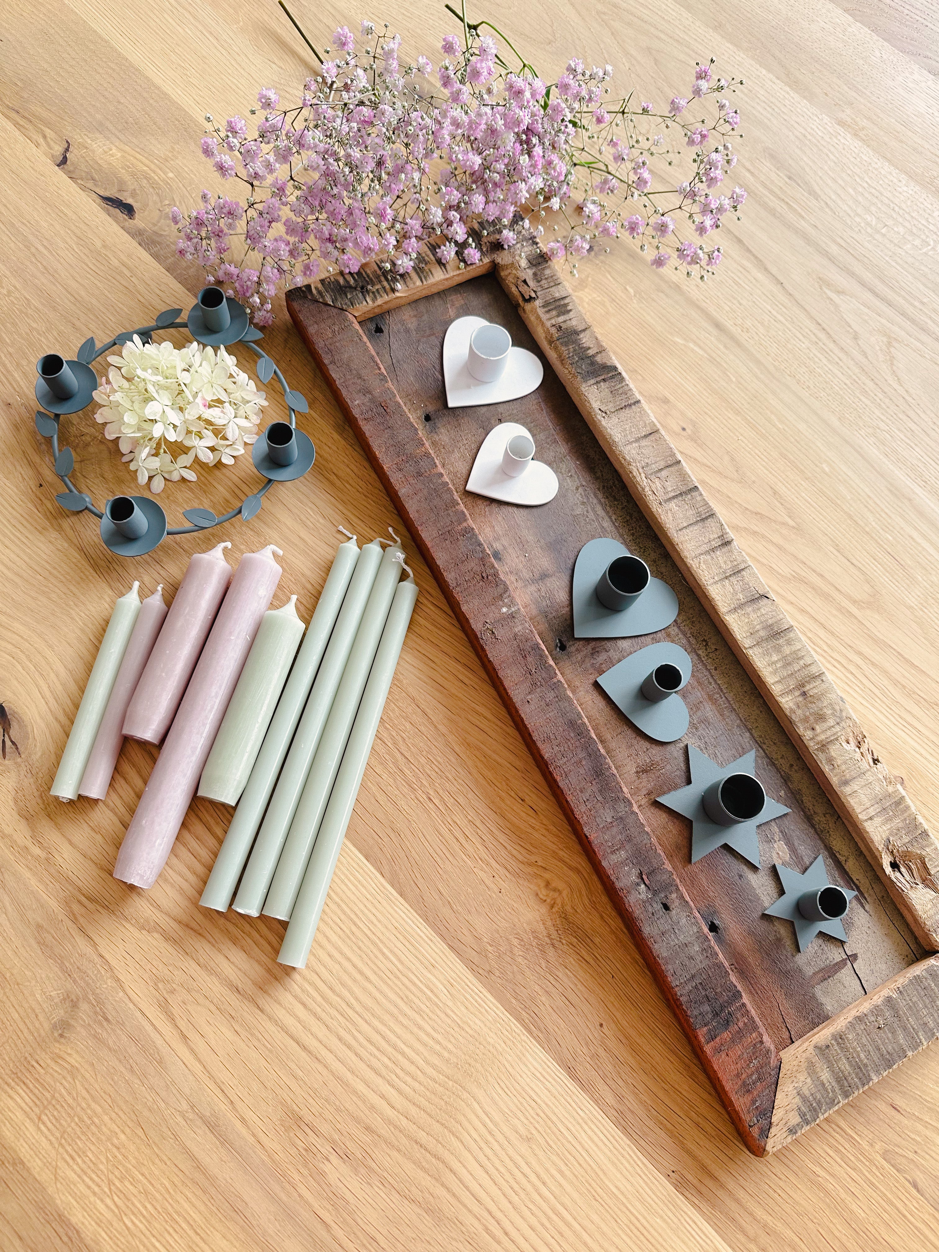 Herz Kerzenhalter, Zink - für Stabkerzen Ø 2,2 cm