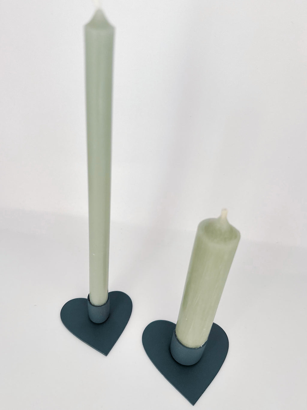 Herz Kerzenhalter, Zink - für Stabkerzen Ø 2,2 cm