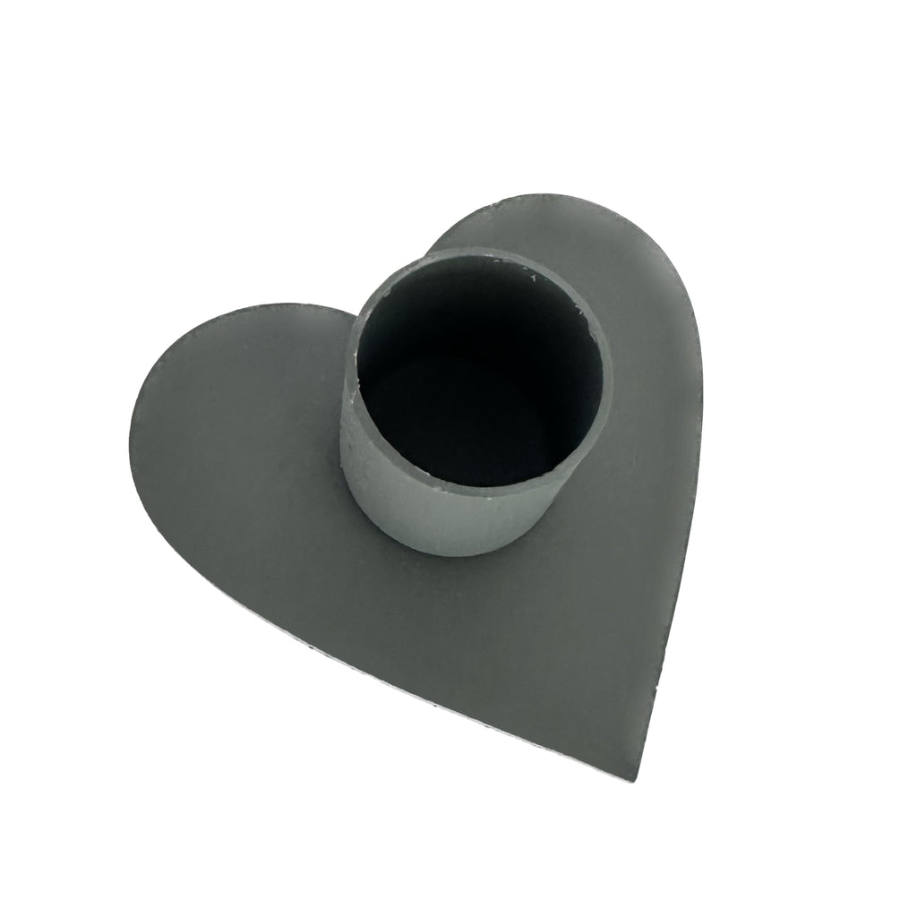 Herz Kerzenhalter, Zink - für Stabkerzen Ø 2,2 cm