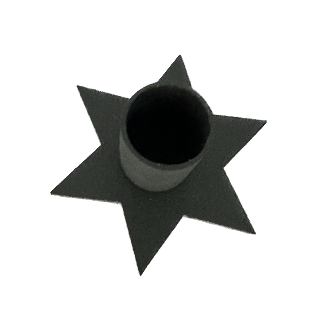 Stern Kerzenhalter, Zink - für dünne Stabkerzen Ø 1,3 cm