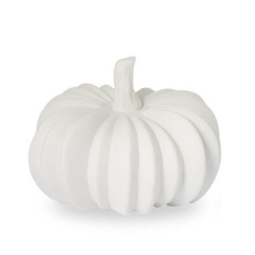 Kürbis Hovsjö aus Keramik, weiß - 14 cm