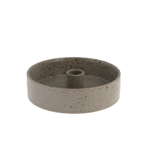 Kerzenhalter STORM, glasiert - natur/ gesprenkelt